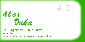 alex duka business card